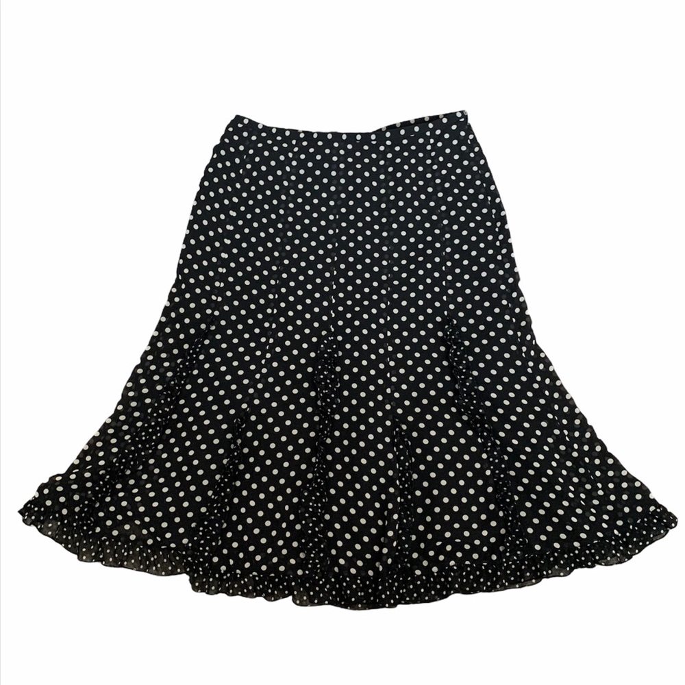 LOFT black and white polka dot skirt